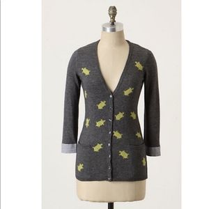Anthropologie Field Flowers turtle cardigan
